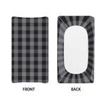 Grey And Black Check Pattern Print Changing Pad Cover