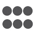 Grey And Black Check Pattern Print Coaster Set