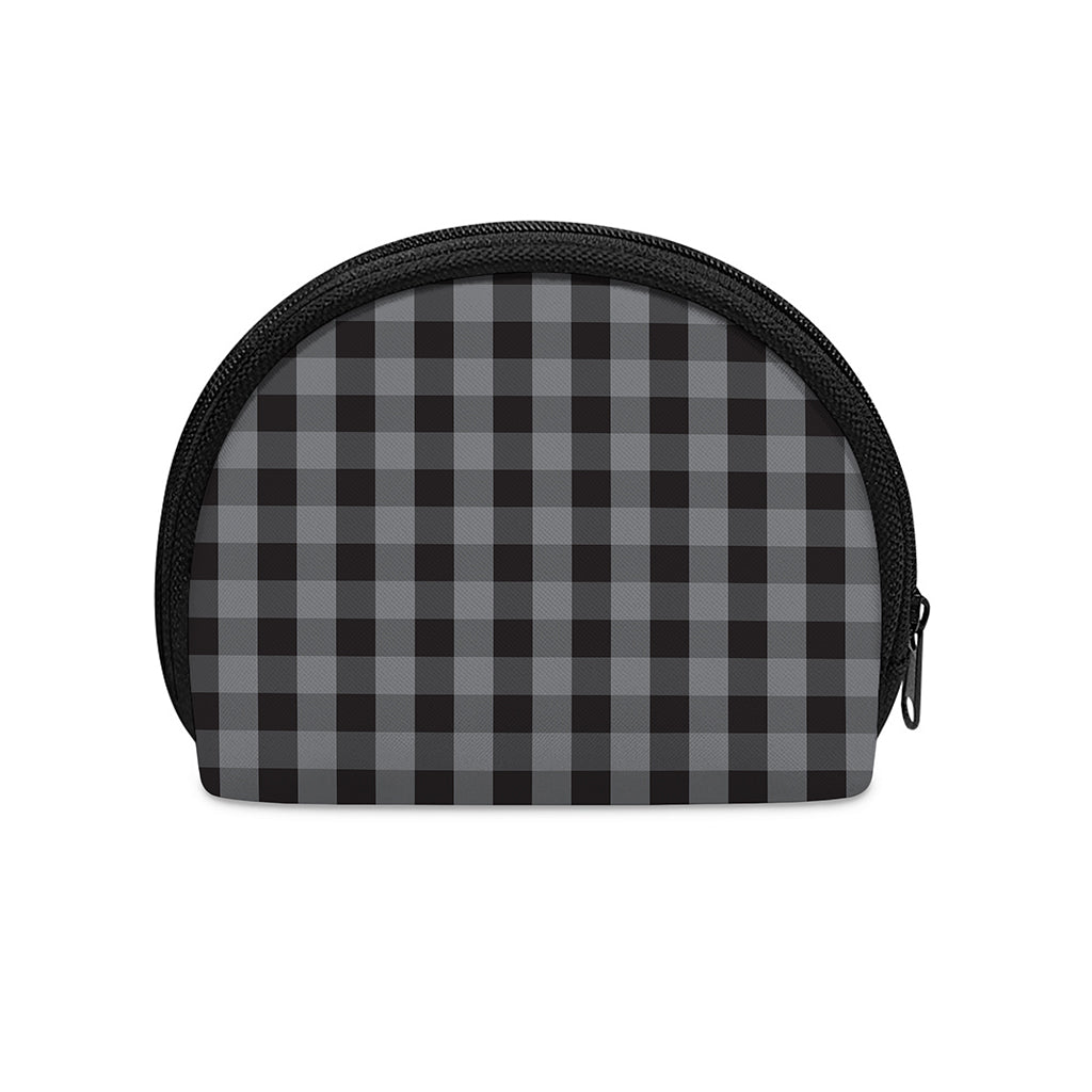 Grey And Black Check Pattern Print Coin Purse