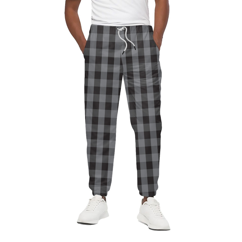 Grey And Black Check Pattern Print Cotton Pants