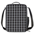 Grey And Black Check Pattern Print Crossbody Lunch Bag