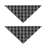 Grey And Black Check Pattern Print Dog Bandana