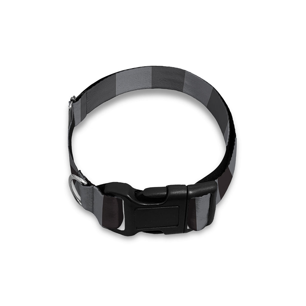 Grey And Black Check Pattern Print Dog Collar