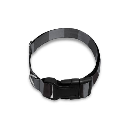 Grey And Black Check Pattern Print Dog Collar