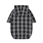 Grey And Black Check Pattern Print Dog Zip Up Hoodie