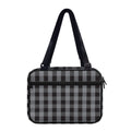 Grey And Black Check Pattern Print Double Strap Bible Bag