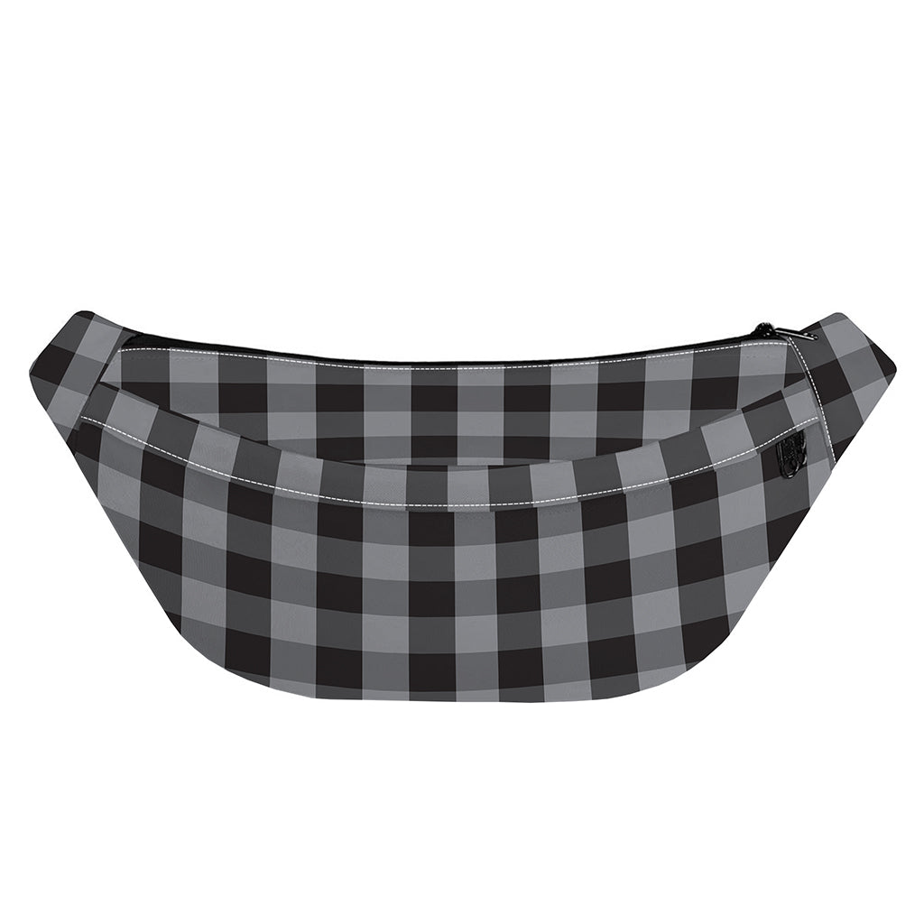Grey And Black Check Pattern Print Fanny Pack