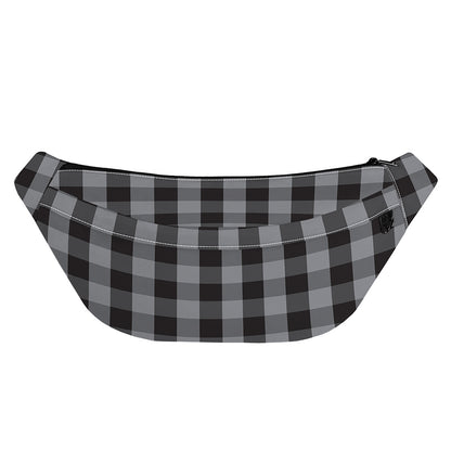Grey And Black Check Pattern Print Fanny Pack