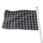 Grey And Black Check Pattern Print Flag