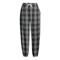 Grey And Black Check Pattern Print Fleece Lined Knit Pants