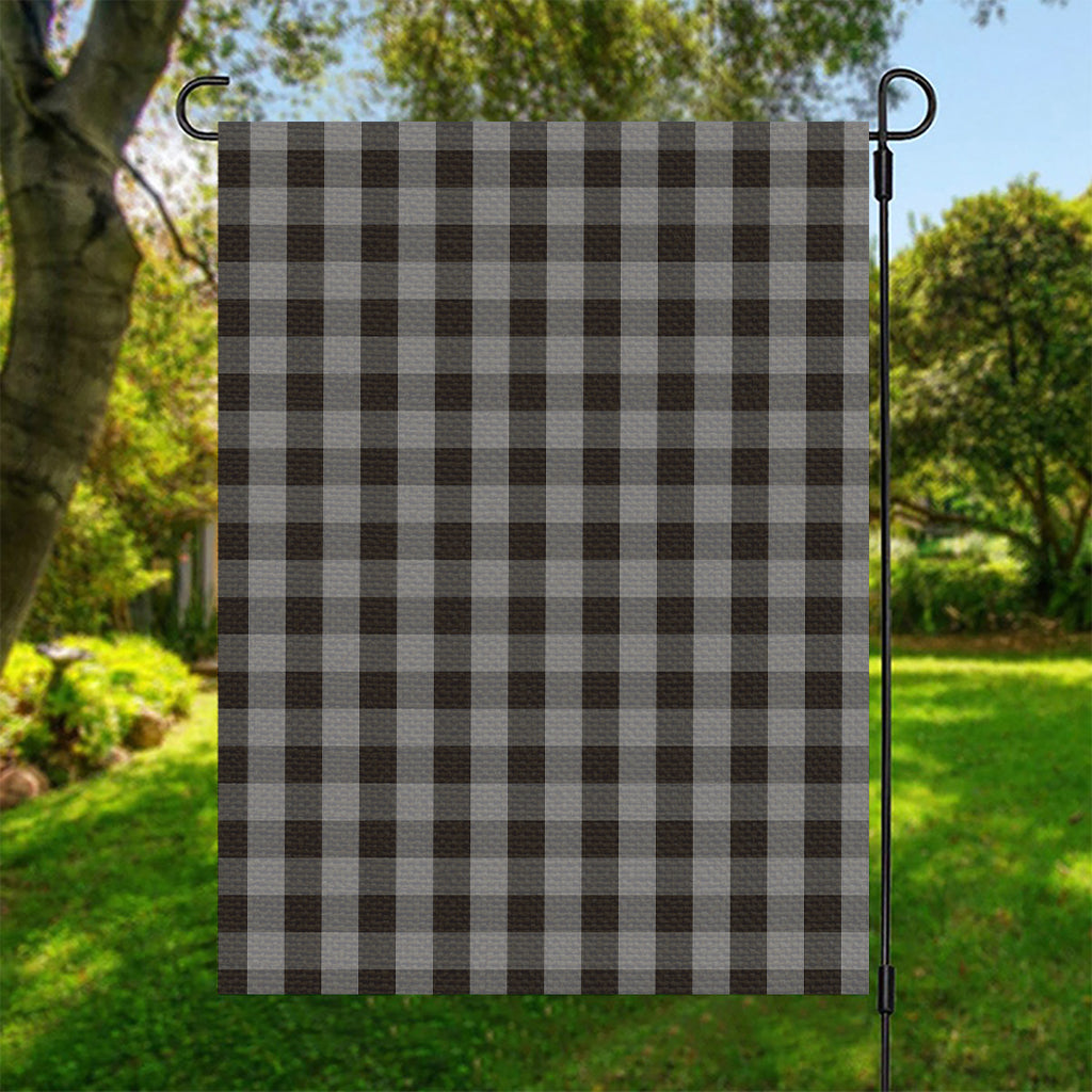 Grey And Black Check Pattern Print Garden Flag