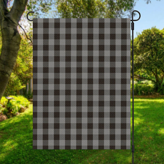 Grey And Black Check Pattern Print Garden Flag