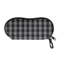 Grey And Black Check Pattern Print Glasses Case