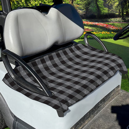Grey And Black Check Pattern Print Golf Cart Seat Cover