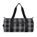 Grey And Black Check Pattern Print Gym Bag