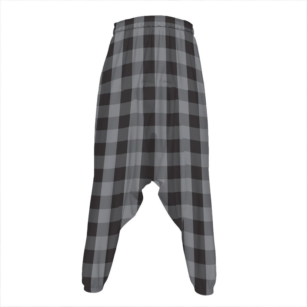 Grey And Black Check Pattern Print Hammer Pants