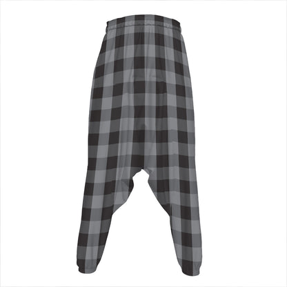 Grey And Black Check Pattern Print Hammer Pants