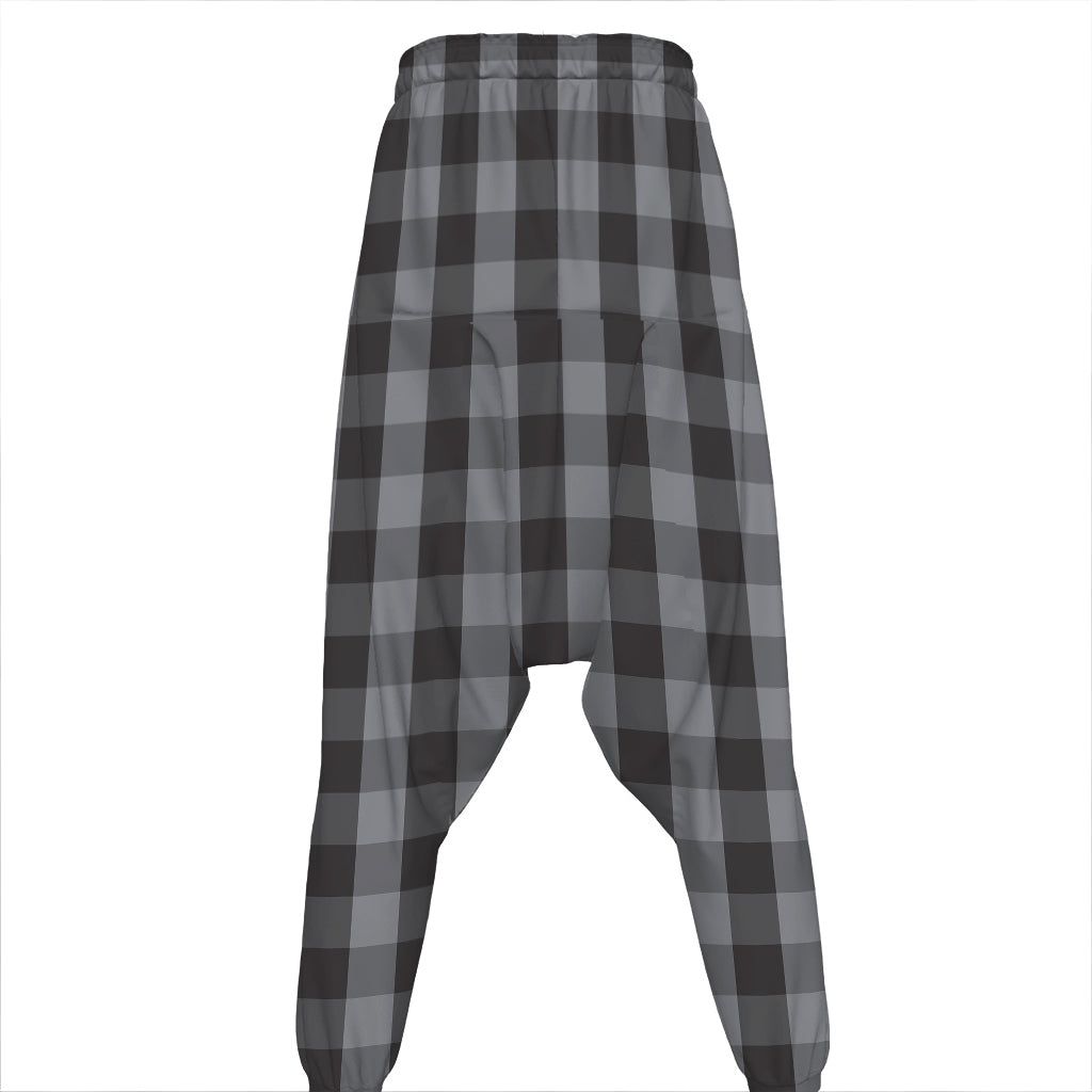 Grey And Black Check Pattern Print Hammer Pants