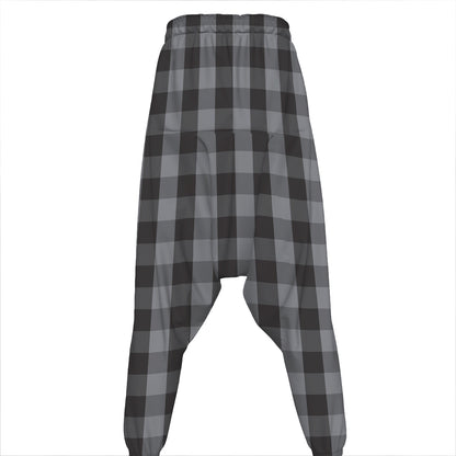 Grey And Black Check Pattern Print Hammer Pants