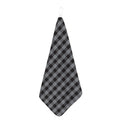Grey And Black Check Pattern Print Hand Towel