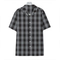 Grey And Black Check Pattern Print Hawaiian Shirt