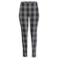 Grey And Black Check Pattern Print High-Waisted Pocket Leggings