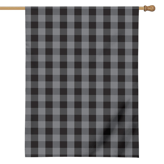 Grey And Black Check Pattern Print House Flag