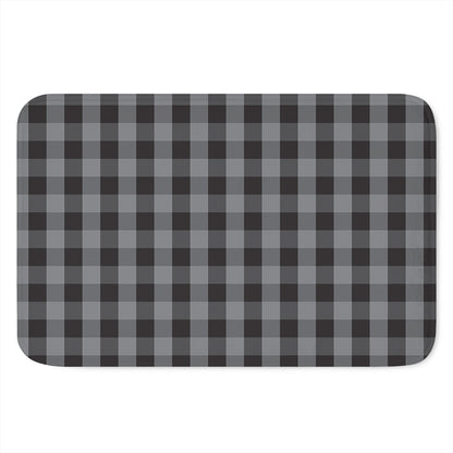 Grey And Black Check Pattern Print Indoor Door Mat