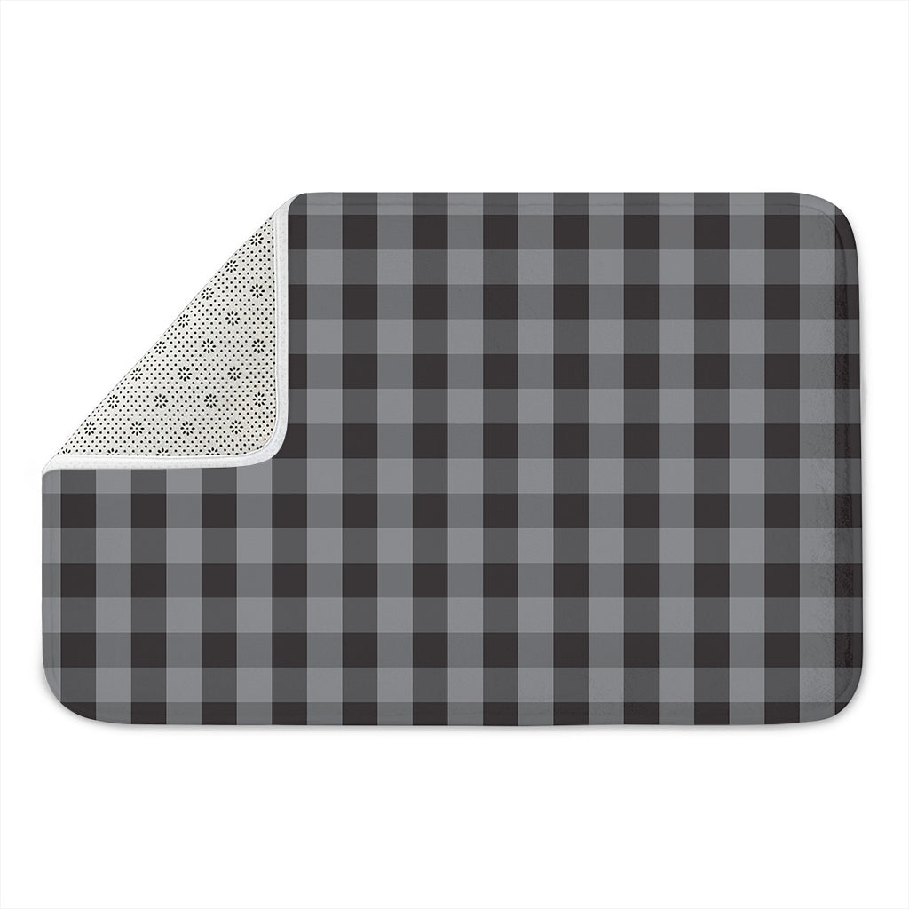 Grey And Black Check Pattern Print Indoor Door Mat