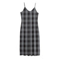 Grey And Black Check Pattern Print Jersey Midi Cami Dress