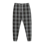 Grey And Black Check Pattern Print Jogger Pants