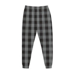 Grey And Black Check Pattern Print Jogger Pants