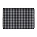 Grey And Black Check Pattern Print Kitchen Mat