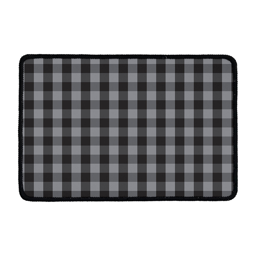 Grey And Black Check Pattern Print Kitchen Mat