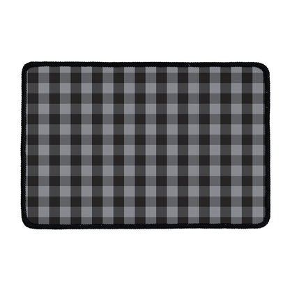 Grey And Black Check Pattern Print Kitchen Mat