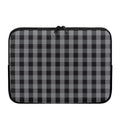 Grey And Black Check Pattern Print Laptop Sleeve