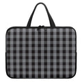 Grey And Black Check Pattern Print Laptop Sleeve With Handle