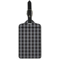 Grey And Black Check Pattern Print Luggage Tag