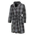 Grey And Black Check Pattern Print Men's Bathrobe