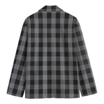 Grey And Black Check Pattern Print Men's Blazer