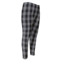Grey And Black Check Pattern Print Men's Compression Pants