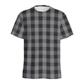 Grey And Black Check Pattern Print Men's Athletic T-Shirt