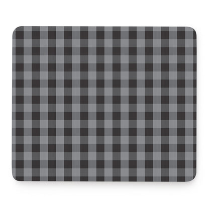 Grey And Black Check Pattern Print Mouse Pad