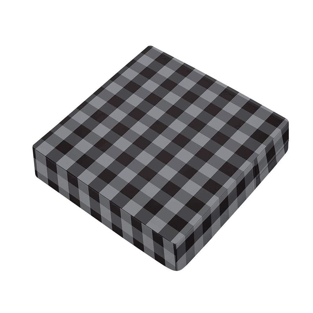 Grey And Black Check Pattern Print Outdoor Seat Cushion Cover