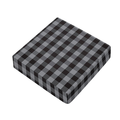 Grey And Black Check Pattern Print Outdoor Seat Cushion Cover