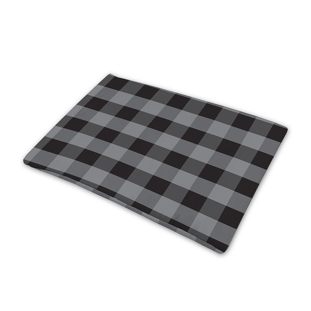 Grey And Black Check Pattern Print Pet Cooling Mat Cover