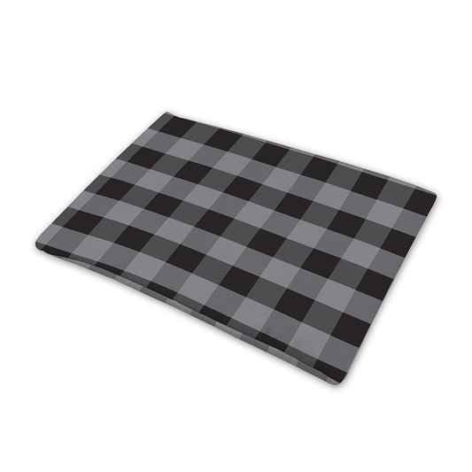 Grey And Black Check Pattern Print Pet Cooling Mat Cover