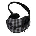 Grey And Black Check Pattern Print Pet Sling Carrier