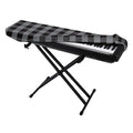 Grey And Black Check Pattern Print Piano Keyboard Cover