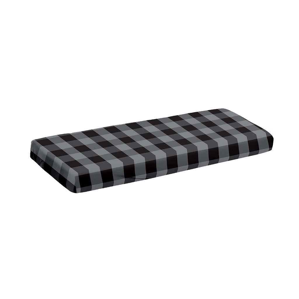 Grey And Black Check Pattern Print Piano Keyboard Cover